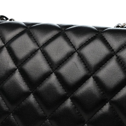 Chanel Lambskin Quilted Jumbo Single Flap Black 13 of 14