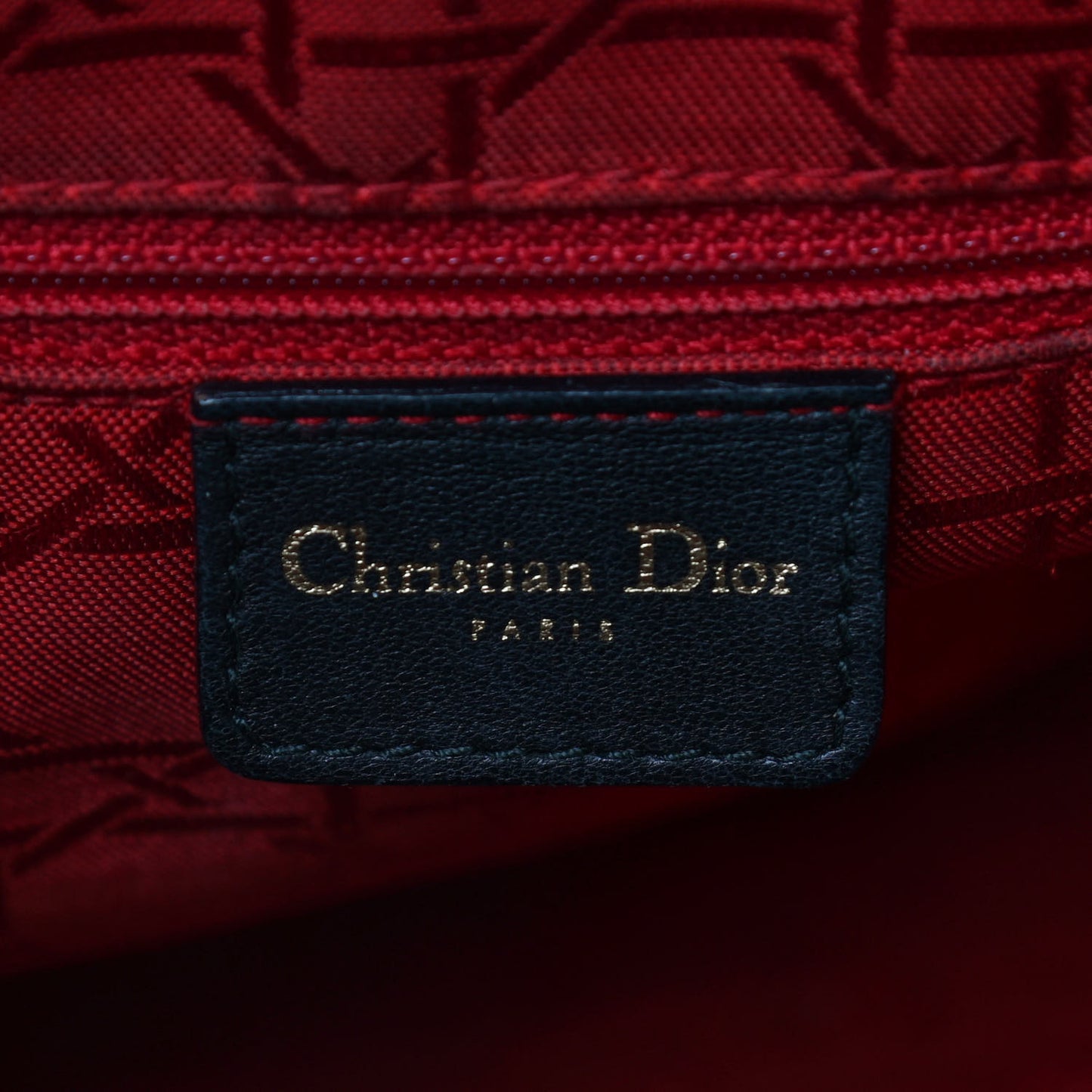 Lambskin Cannage Large Lady Dior Navy Blue