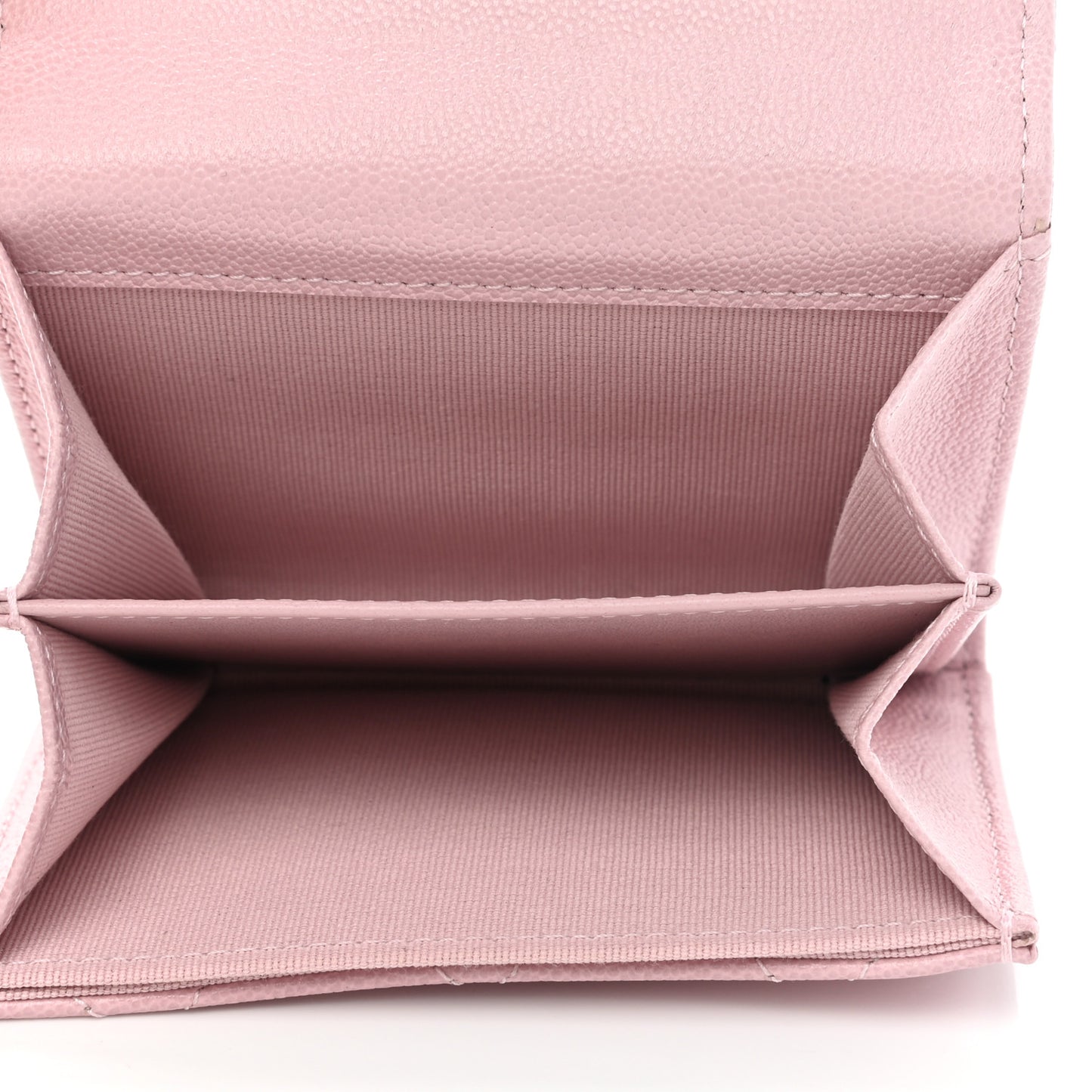 Caviar Quilted Studded CC Flap Card Holder Light Pink