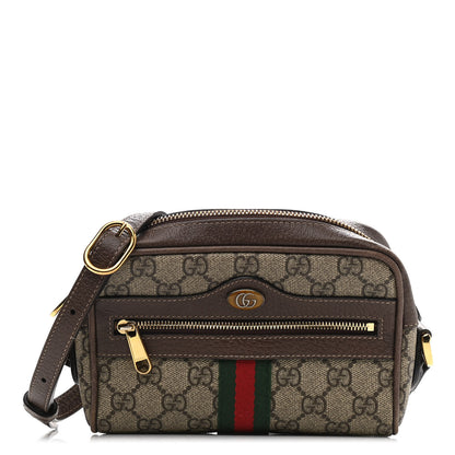 Gucci GG Supreme Monogram Web Mini Ophidia Shoulder Bag Brown 1 of 10