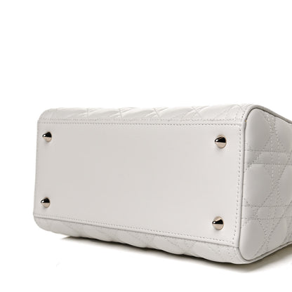 Christian Dior Lambskin Cannage Medium Lady Dior White 7 of 12