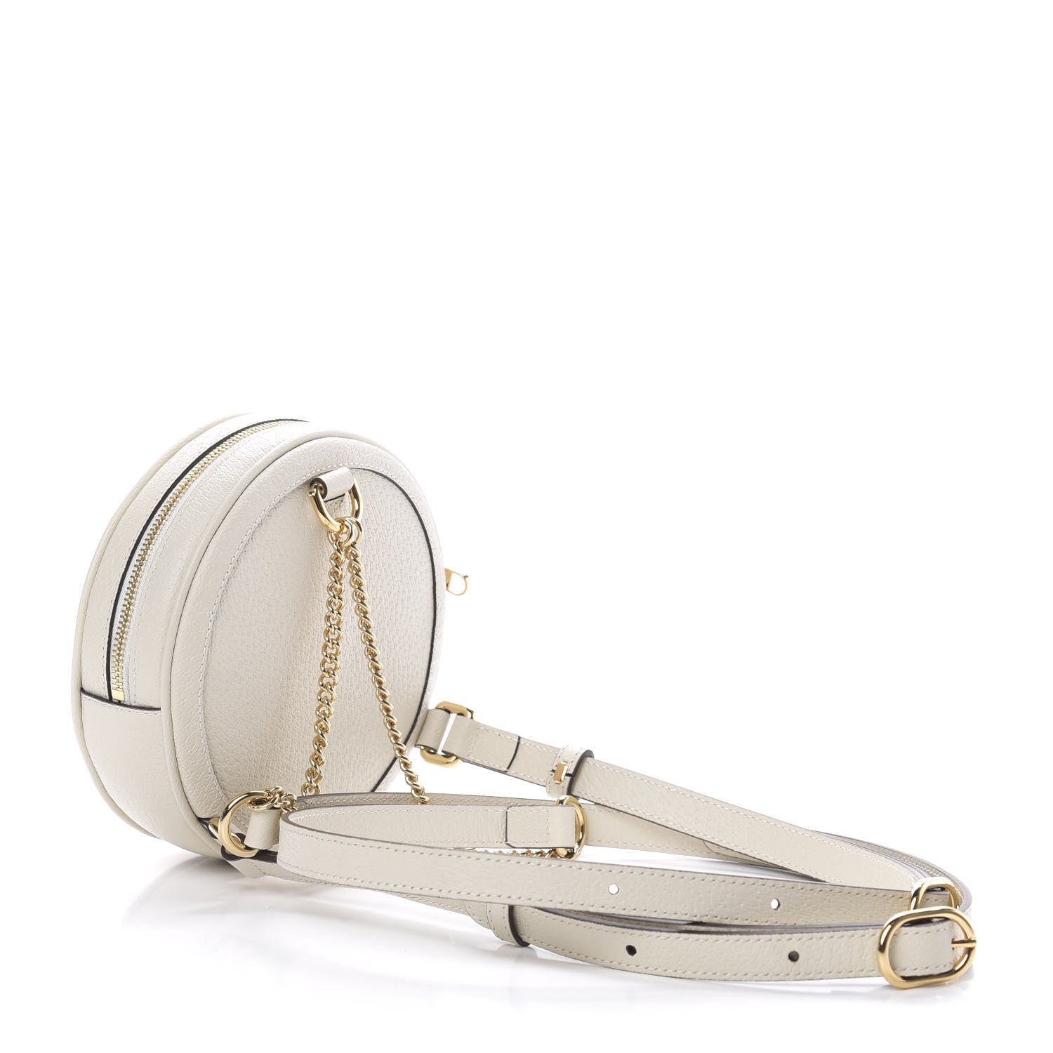 Gucci Textured Calfskin Web Mini Ophidia Round Backpack Mystic White 2 of 10