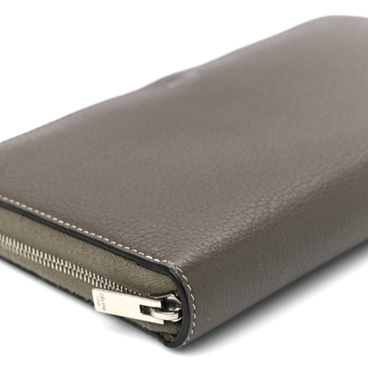 Celine Drummed Calfskin Large Zip Around Multifunction Wallet Souris 11 of 12