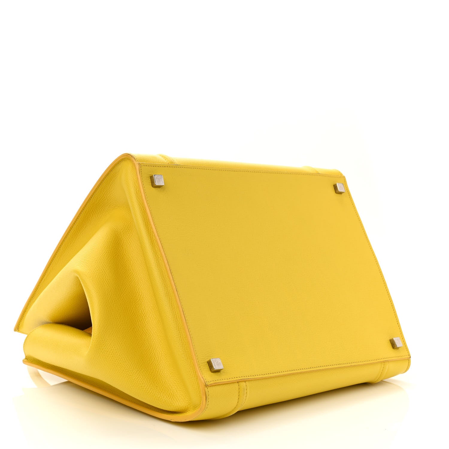 Celine Grained Calfskin Medium Phantom Luggage Yellow 4 of 10