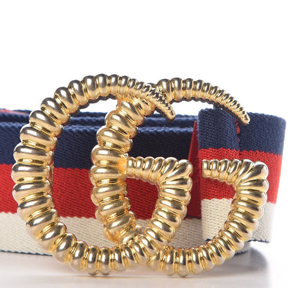 Gucci Canvas Torchon Double G Sylvie Web Belt 80 32 Red White Blue 7 of 7