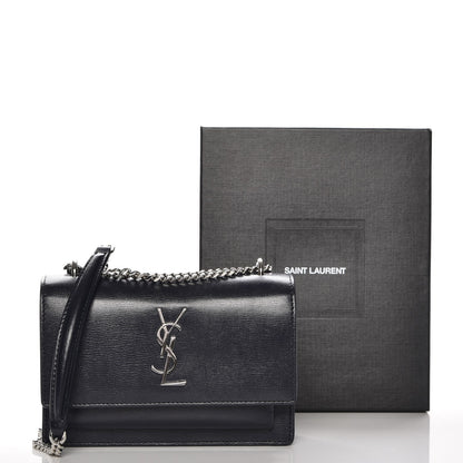 Saint Laurent Calfskin Monogram Sunset Chain Wallet Navy 8 of 8