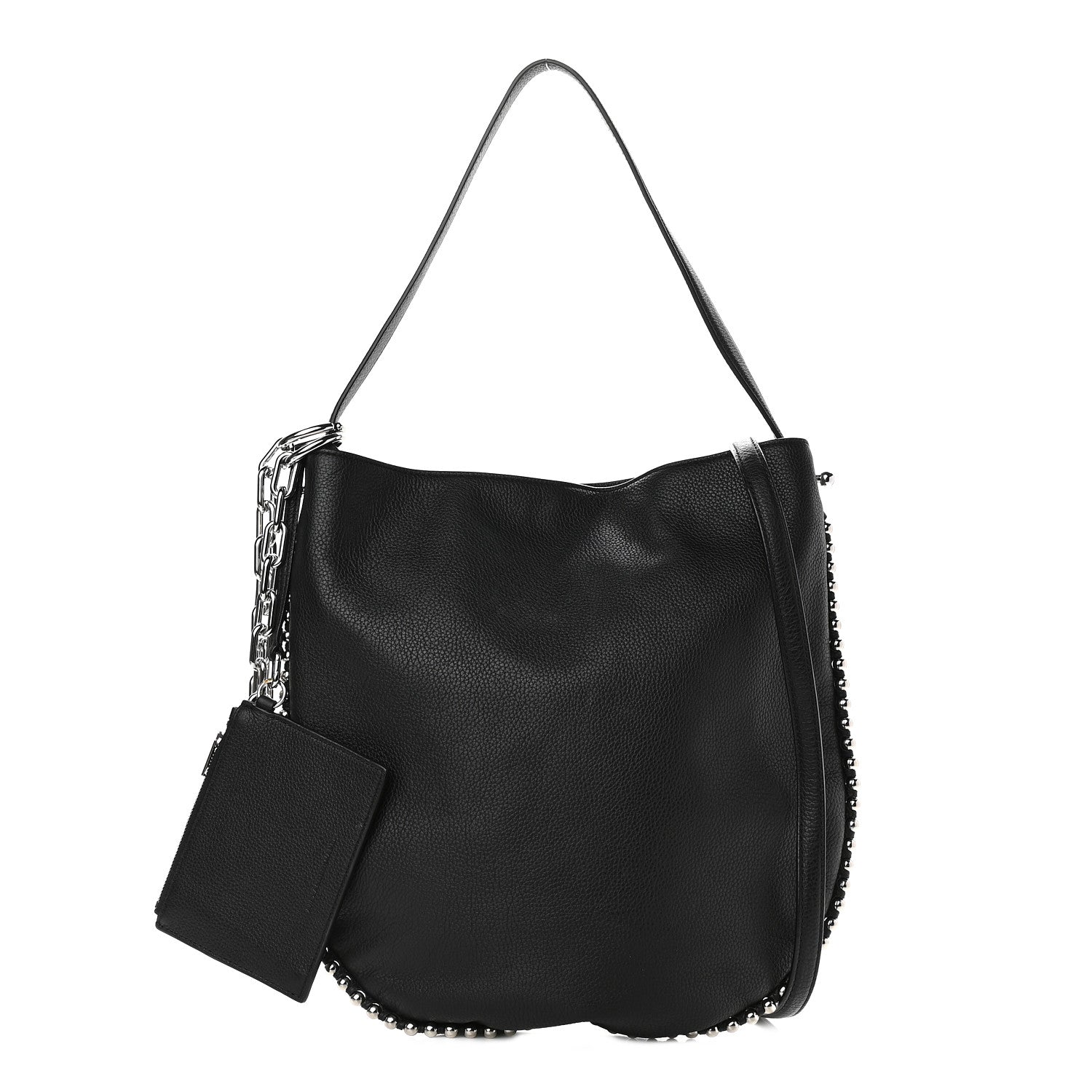 Alexander Wang Pebbled Calfskin Studded Roxy Hobo Black 1 of 8