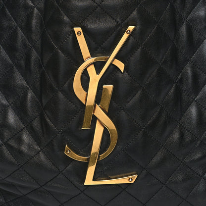 Saint Laurent Lambskin Quilted Maxi Icare Shopping Tote Black 10 of 13