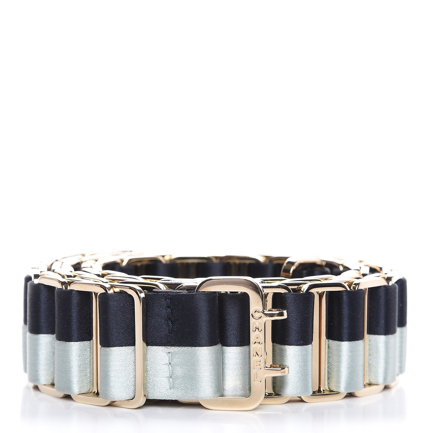 Chanel Satin Chain Belt 80 32 Navy Light Blue 1 of 8