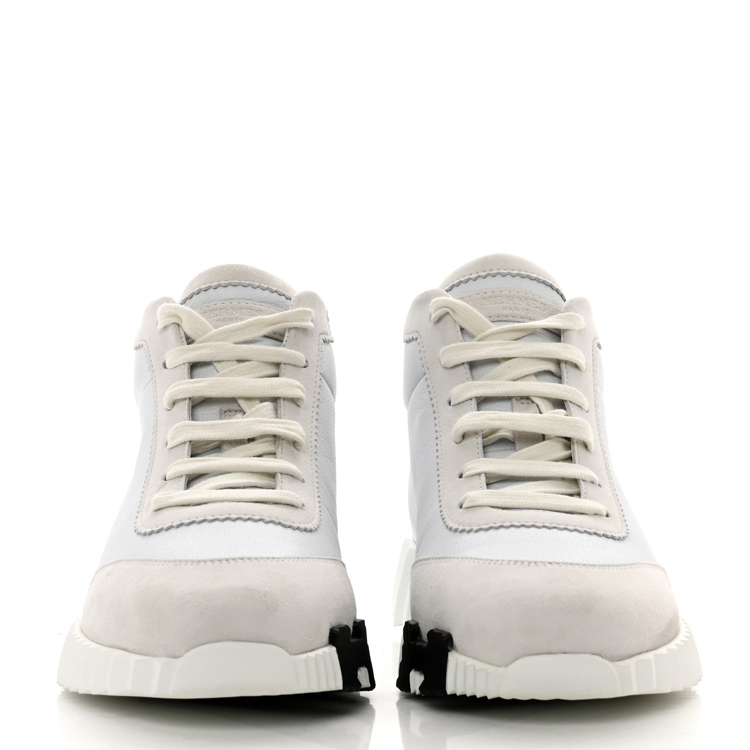 Hermes Goatskin Suede Hip-Hop High Top Sneakers 38 White 2 of 7