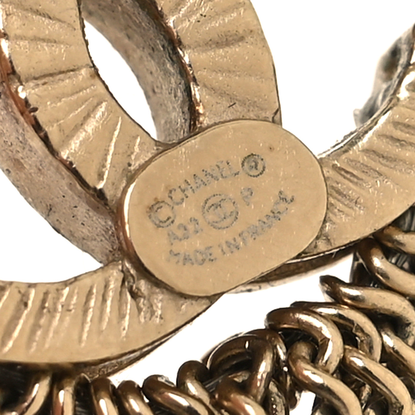 Chanel Metal CC Multi Strand Chain Drop Earrings Gold 4 of 5