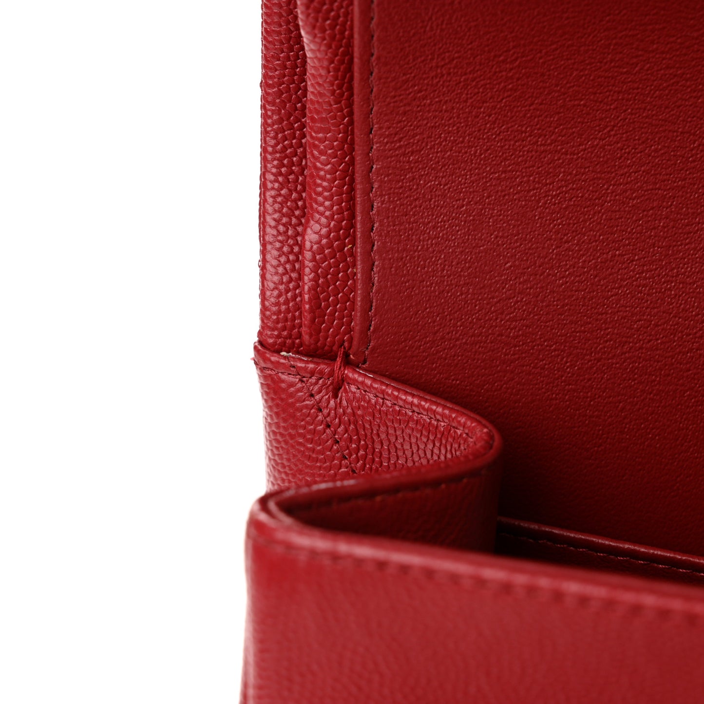 Caviar Quilted Jumbo Double Flap Dark Red