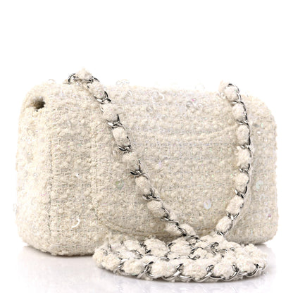 Chanel Tweed Beaded Mini Rectangular Flap White 3 of 13