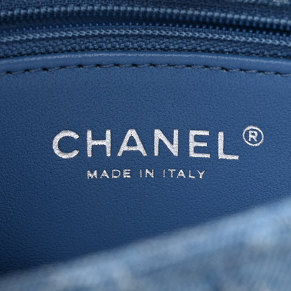 Chanel Denim Quilted Camellia Sweetheart Mini Flap Blue 6 of 10