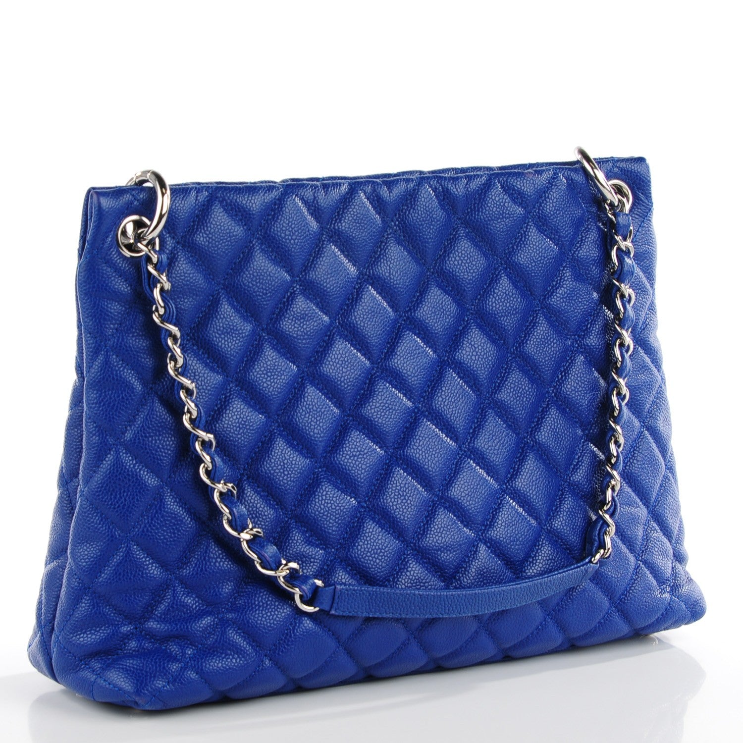 Chanel Caviar Quilted Easy Zip Tote Cobalt Blue 3 of 7