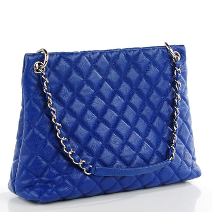 Chanel Caviar Quilted Easy Zip Tote Cobalt Blue 3 of 7