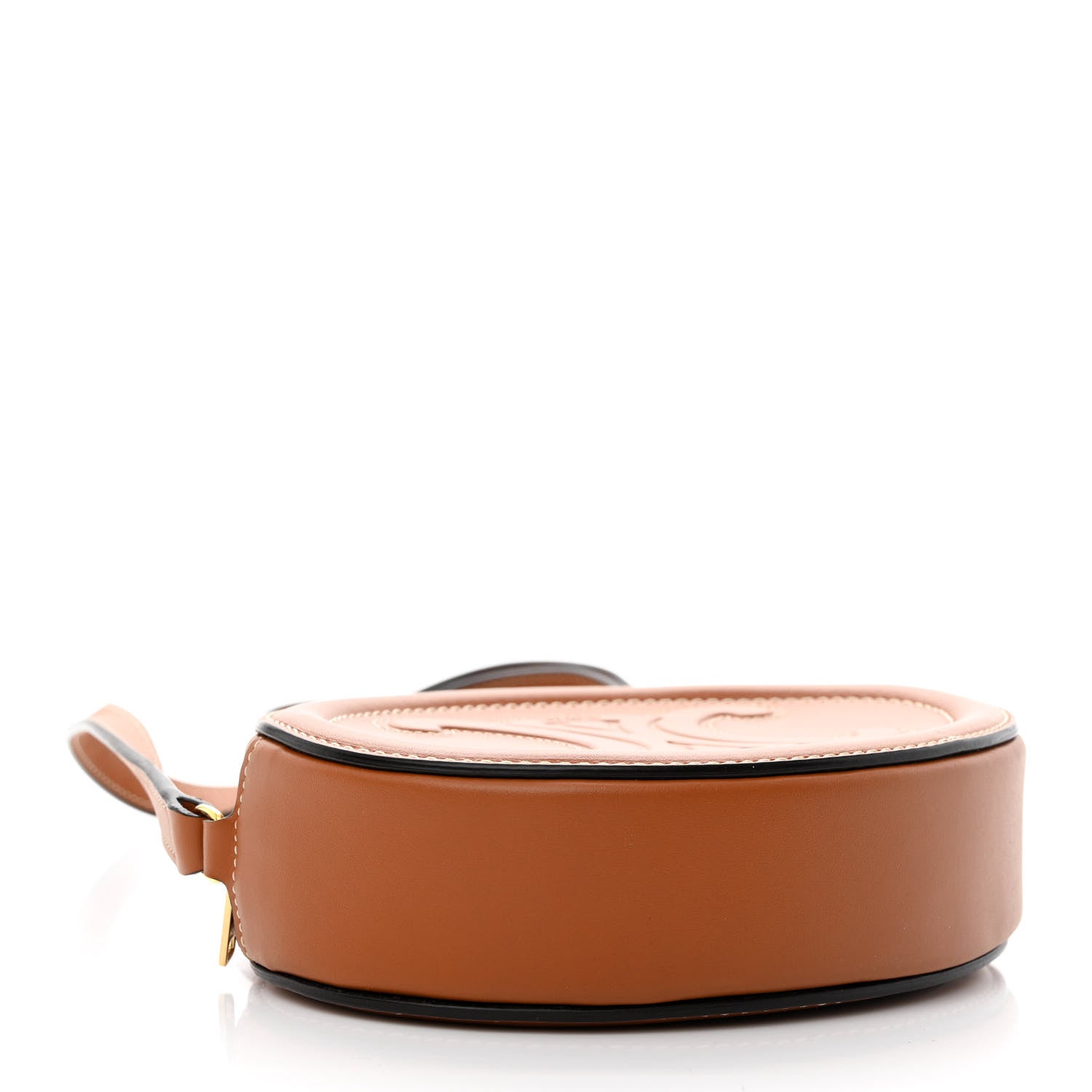 Celine Smooth Calfskin Cuir Small Triomphe Oval Crossbody Purse Tan 4 of 9