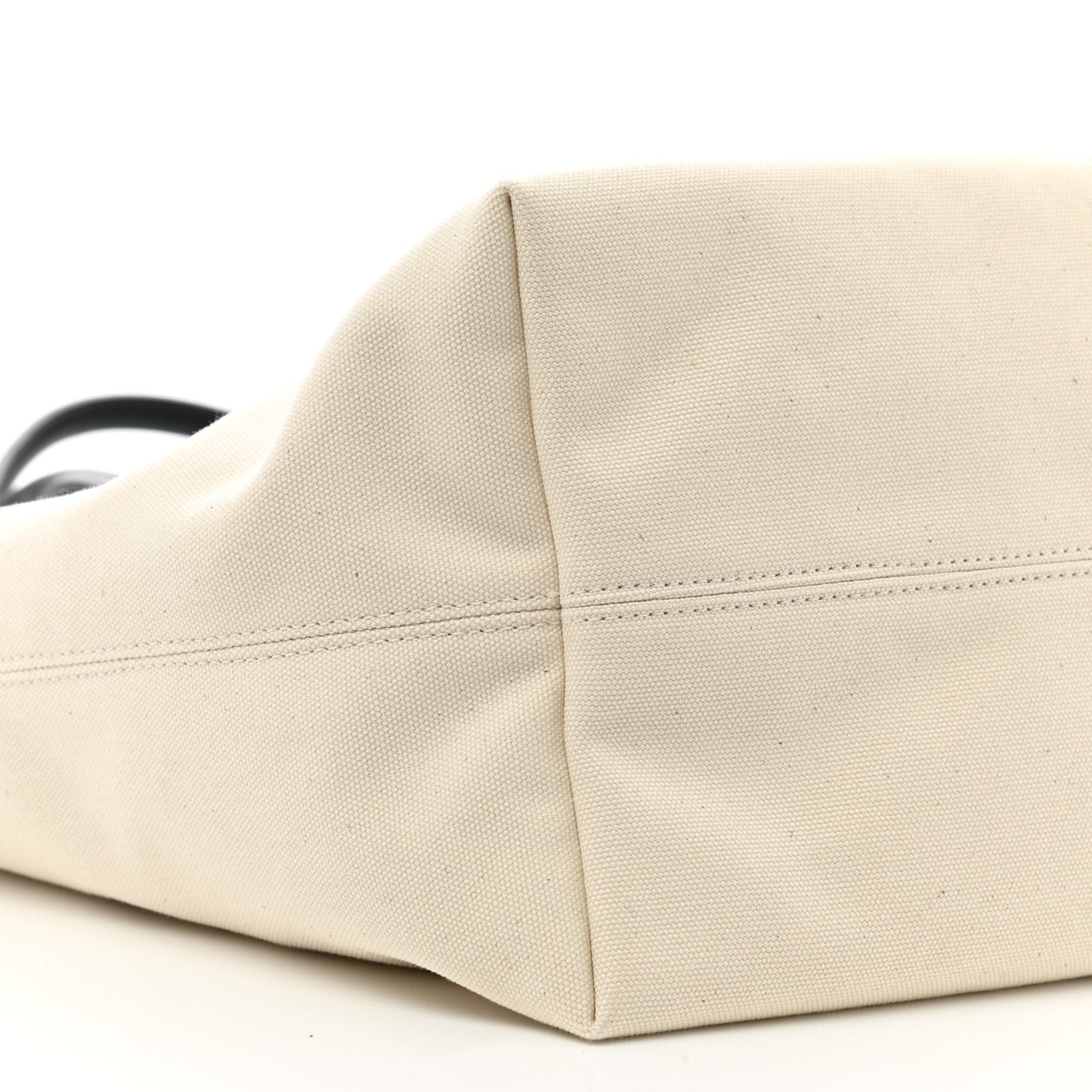 Cotton Canvas Calfskin Cities Paris Jumbo Small Tote Bag White