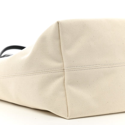 Balenciaga Cotton Canvas Calfskin Cities Paris Jumbo Small Tote Bag White 9 of 10