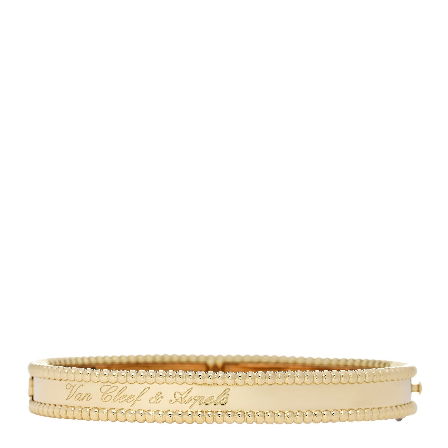 Van Cleef & Arpels 18K Yellow Gold Perlee Signature Bangle Bracelet M 1 of 4