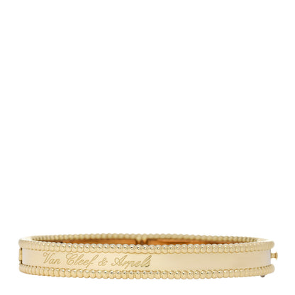 Van Cleef & Arpels 18K Yellow Gold Perlee Signature Bangle Bracelet M 1 of 4