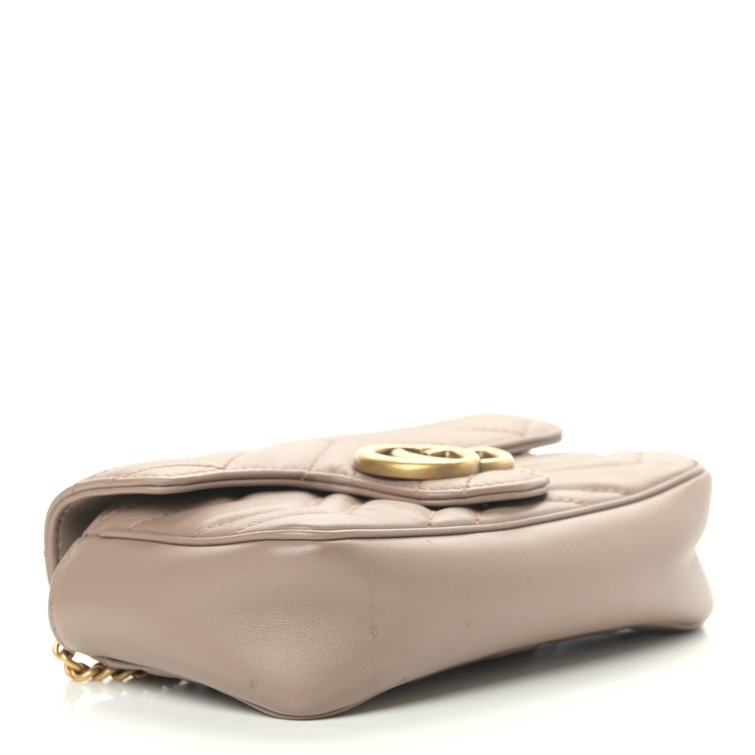 Gucci Calfskin Matelasse Super Mini GG Marmont Shoulder Bag Porcelain Rose 7 of 20
