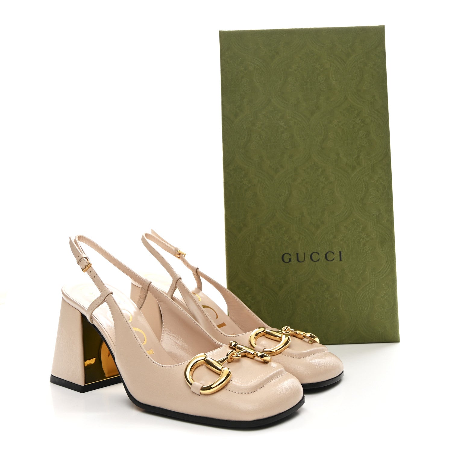 Gucci Malaga Kid Horsebit 75mm Slingback Pumps 35 Skin Rose 9 of 9