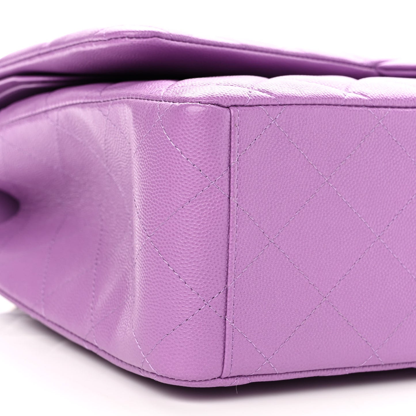 Caviar Quilted Maxi Double Flap Purple