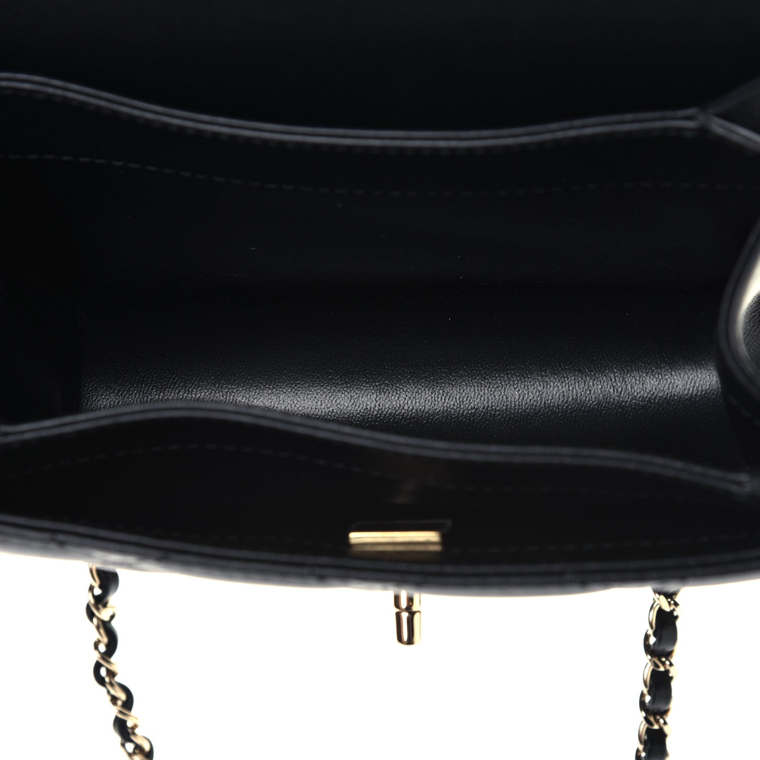 Chanel Calfskin Quilted Small Top Handle Flap Black 4 of 4