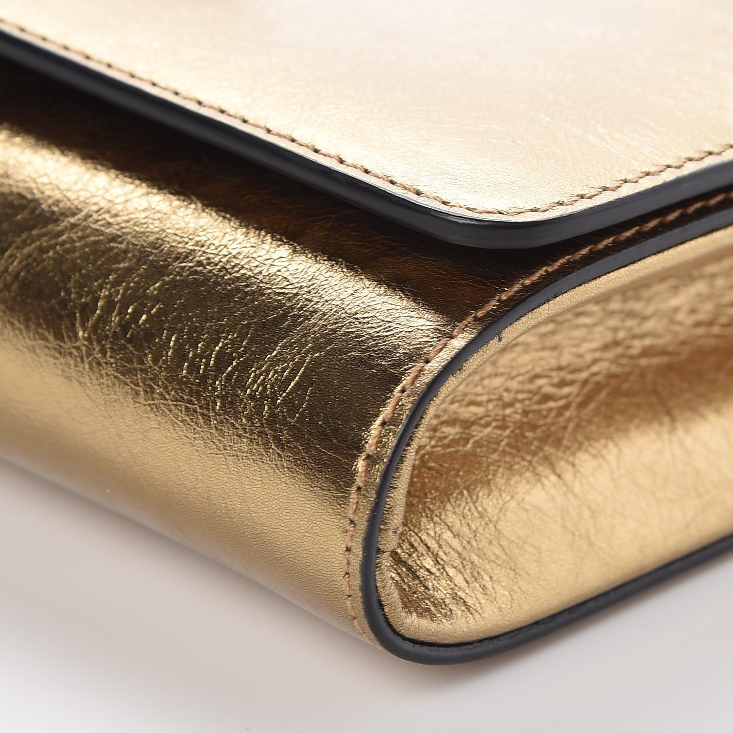 Versace Metallic Calfskin Palazzo Chain Evening Bag Gold 11 of 11