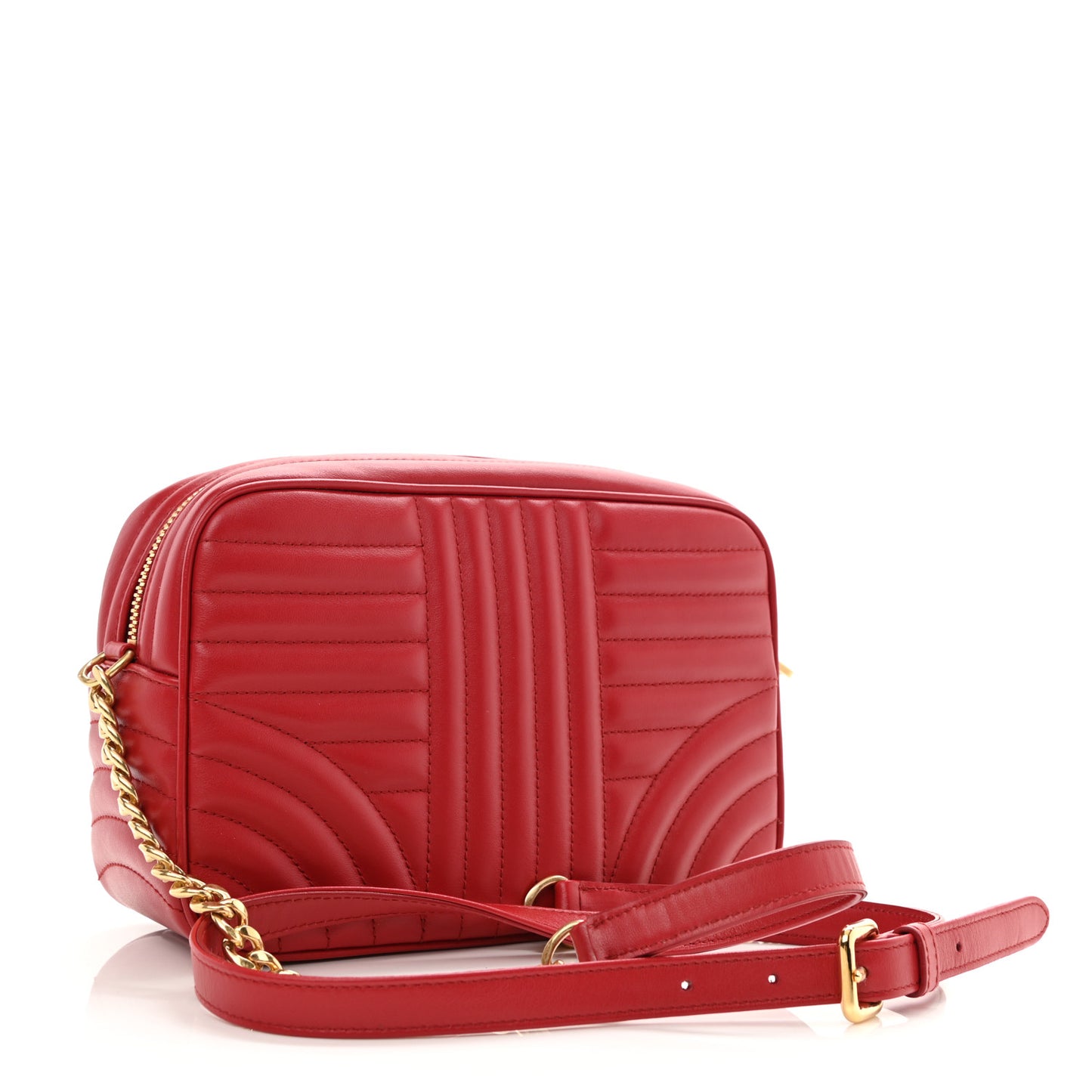 Soft Calfskin Diagramme Camera Bag Rosso