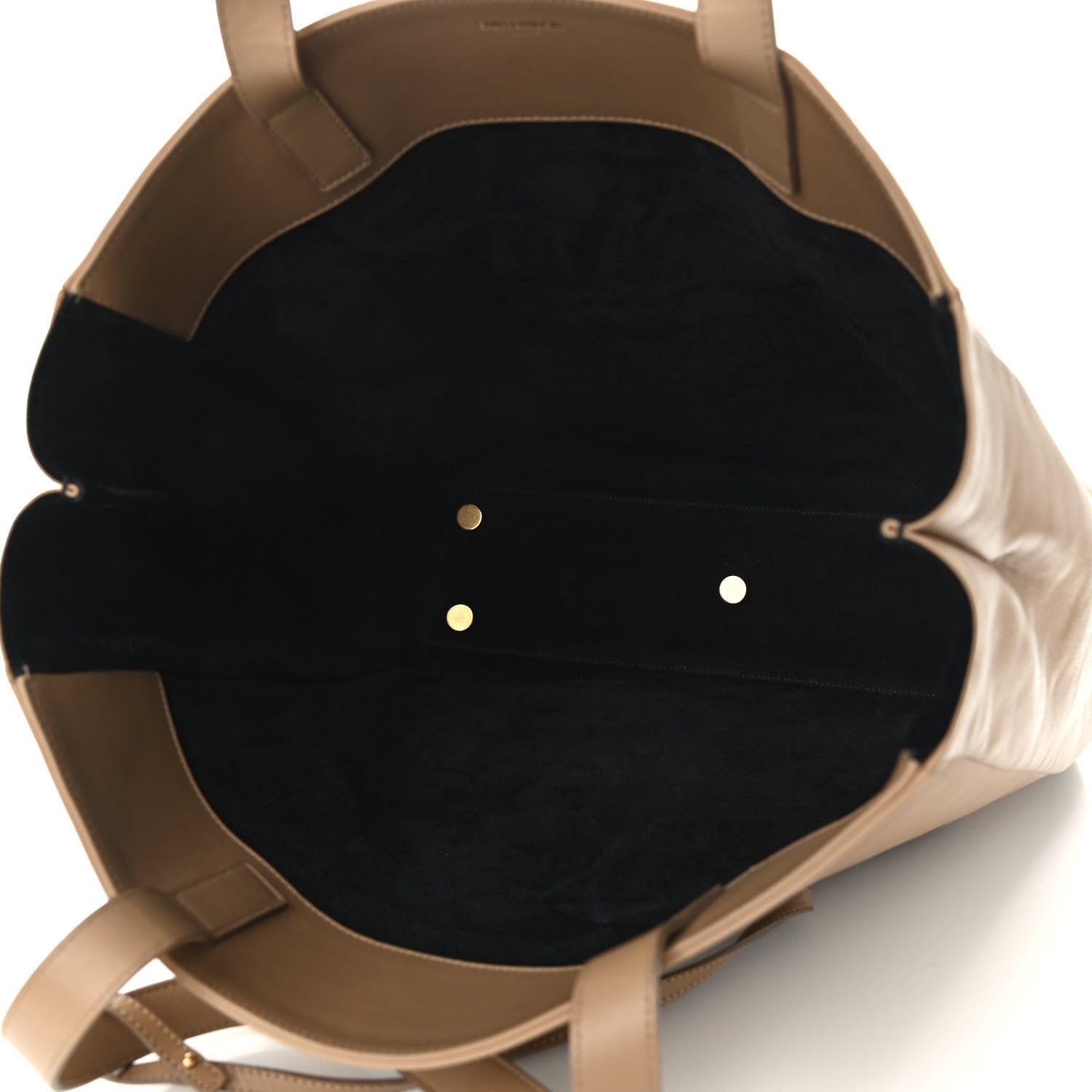 Saint Laurent Calfskin Suede North South Reversible Shopping Tote Beige Black 8 of 17