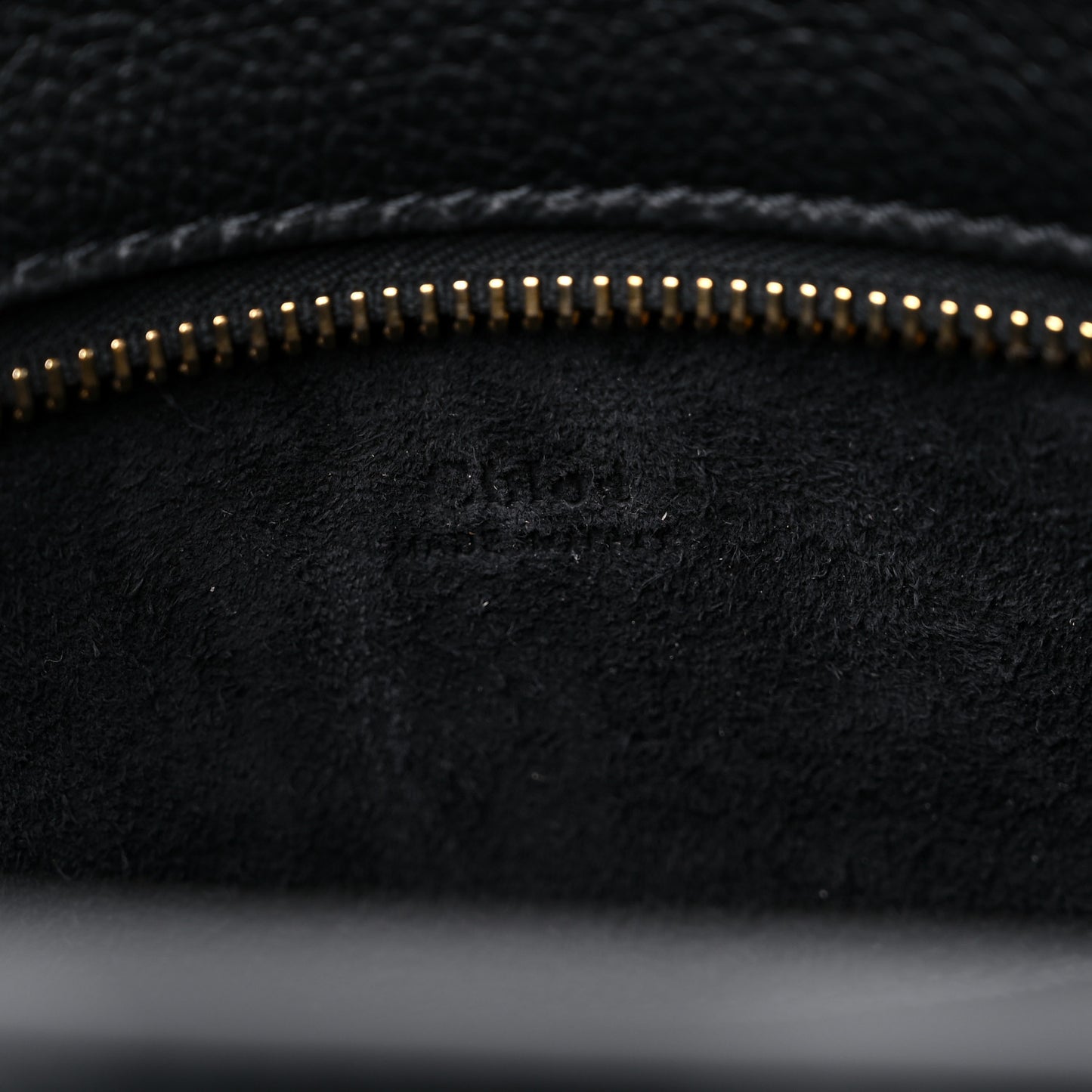 Shiny Grained Calfskin Marcie Clutch Black