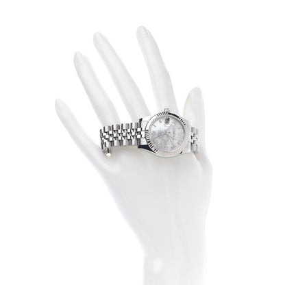 Rolex Stainless Steel 18K White Gold Diamond Mother of Pearl 31mm Oyster Perpetual Datejust Watch Roman 178274 2 of 8