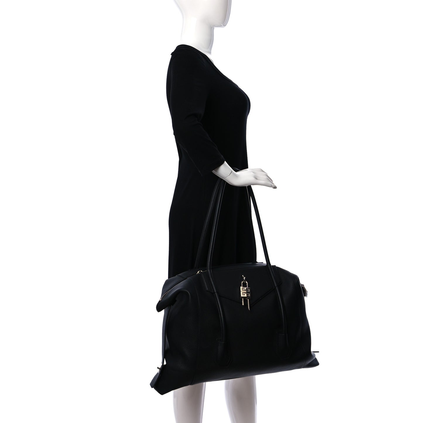 Sugar Goatskin Antigona Lock Duffel Bag Black