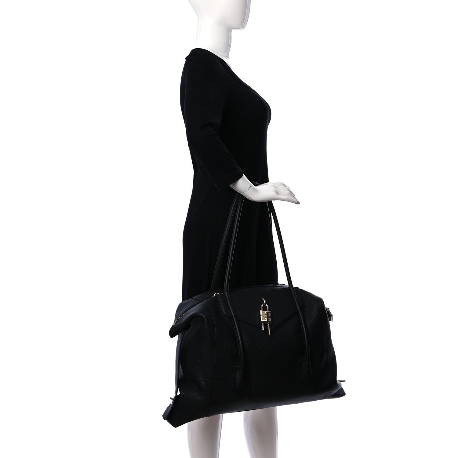 Givenchy Sugar Goatskin Antigona Lock Duffel Bag Black 2 of 13