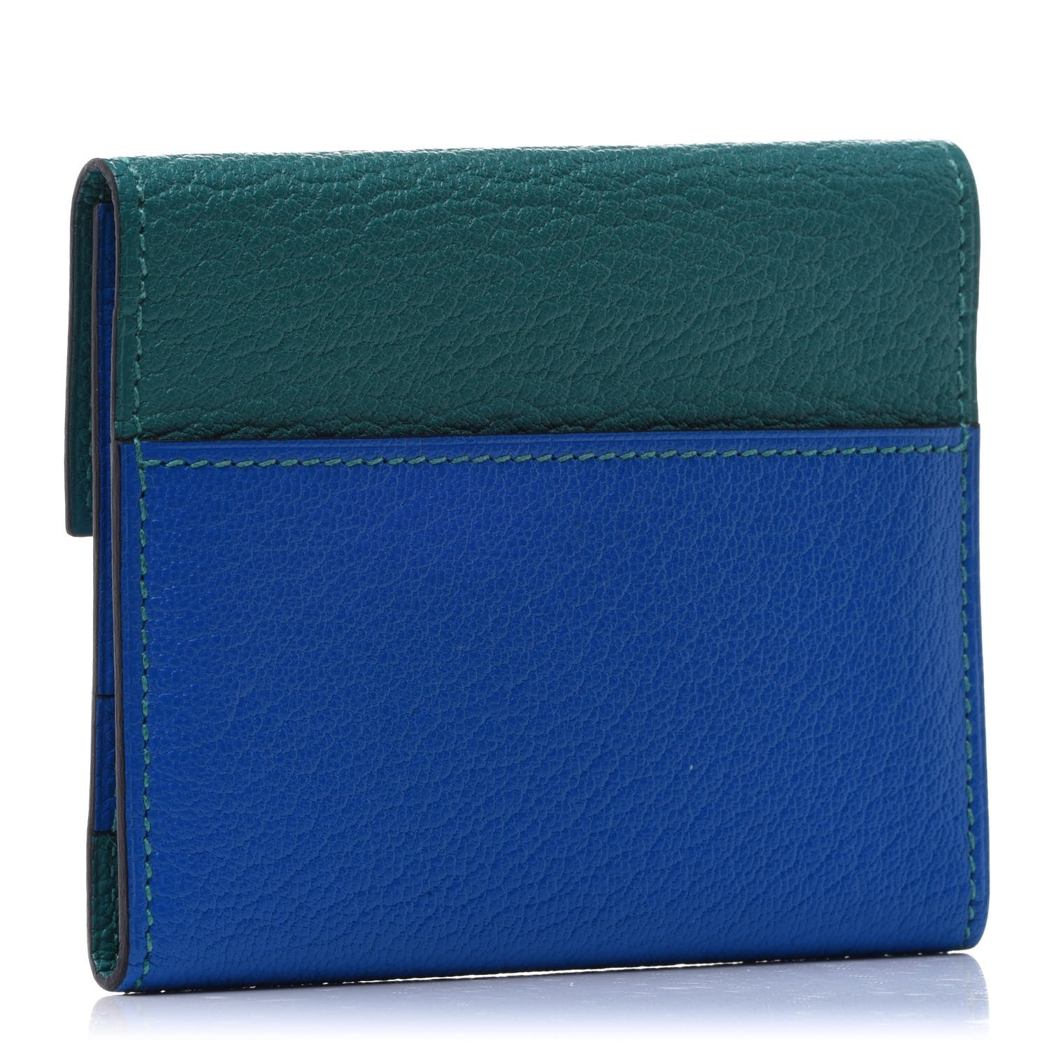 Hermes Chevre Mysore Mini Clic Card Holder Bleu Hydra Vert Verone 3 of 9