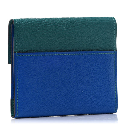 Hermes Chevre Mysore Mini Clic Card Holder Bleu Hydra Vert Verone 3 of 9