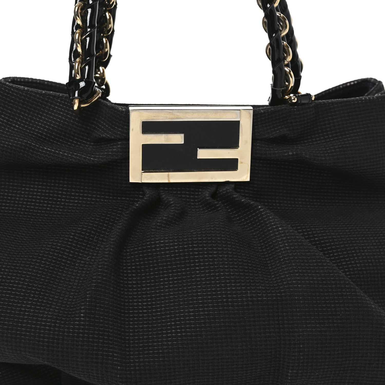 Fendi Canvas Mia Tote Black 8 of 10