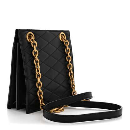 Saint Laurent Lambskin Quilted Le Maillon Square Crossbody Bag Black 3 of 14