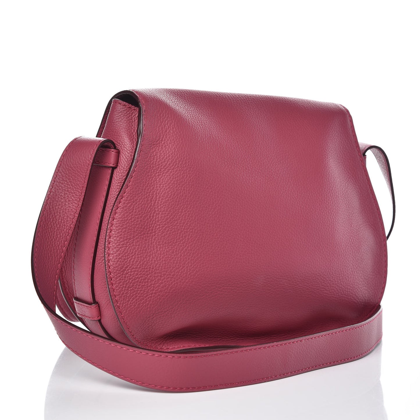 Grained Calfskin Medium Marcie Saddle Bag Dreamy Pink