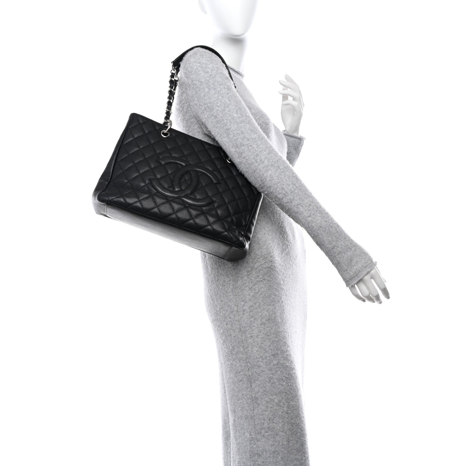 Chanel Caviar Quilted Grand Shopping Tote GST Black 2 of 13