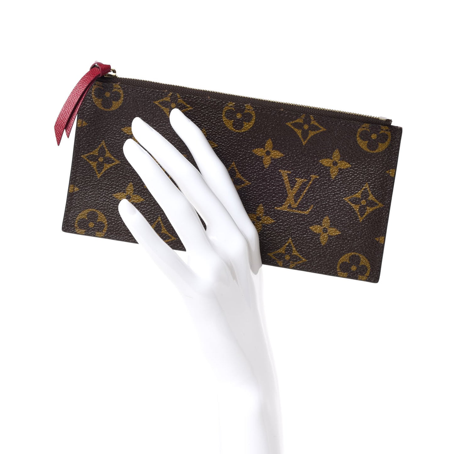 Monogram Felicie Chain Wallet Zippered Insert Fuchsia