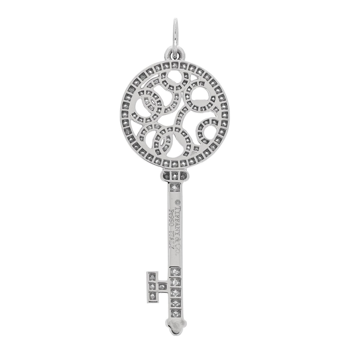 Platinum Diamond Small Bubbles Key Pendant