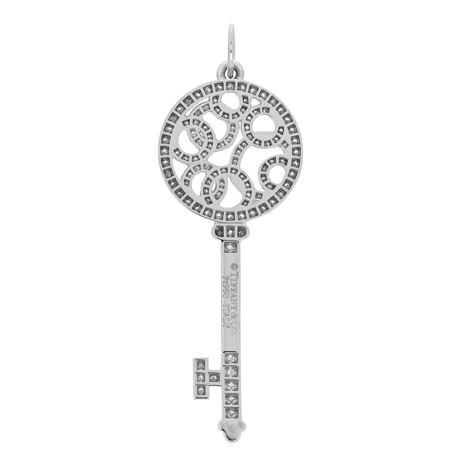 Tiffany Platinum Diamond Small Bubbles Key Pendant 3 of 5