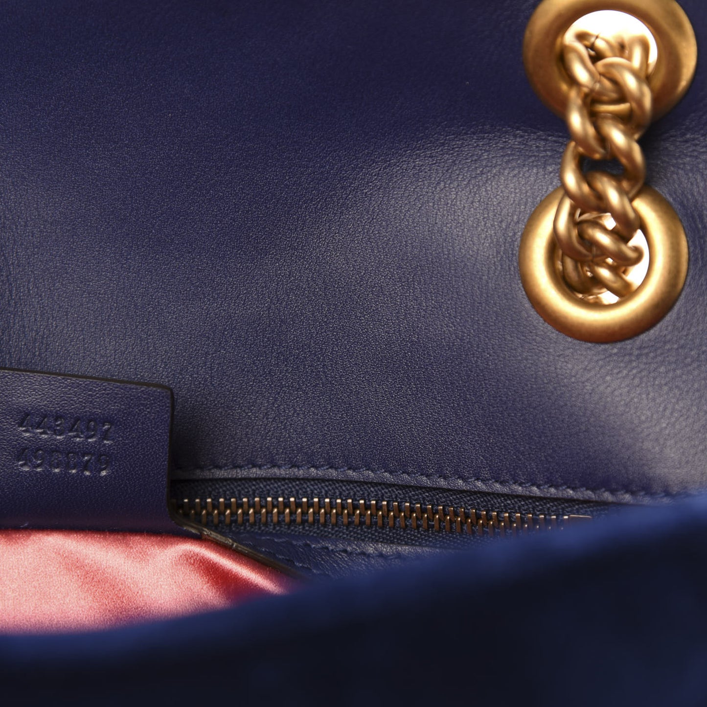 Velvet Matelasse Deer Embroidered Small GG Marmont Shoulder Bag Cobalt