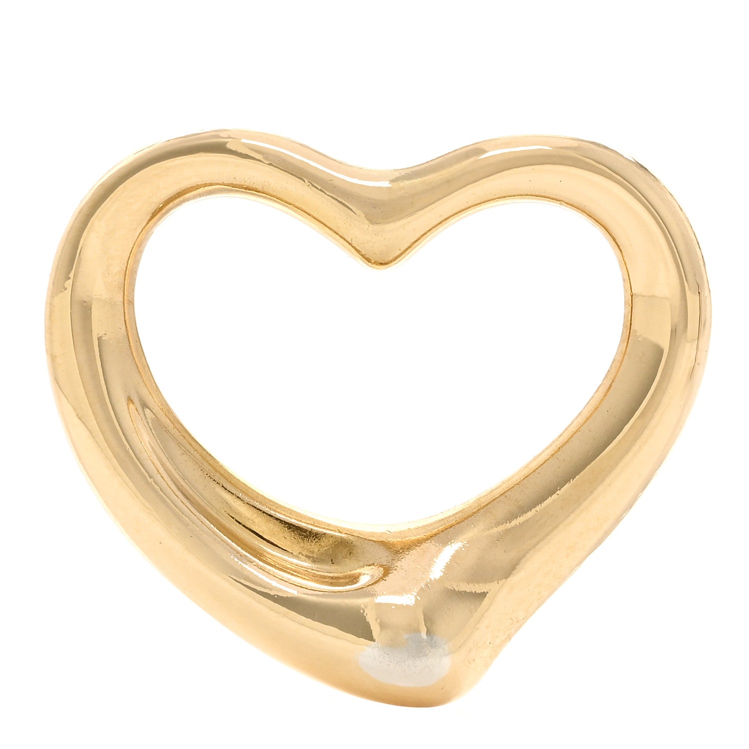 Tiffany 18K Yellow Gold 22mm Elsa Peretti Open Heart Pendant 1 of 4