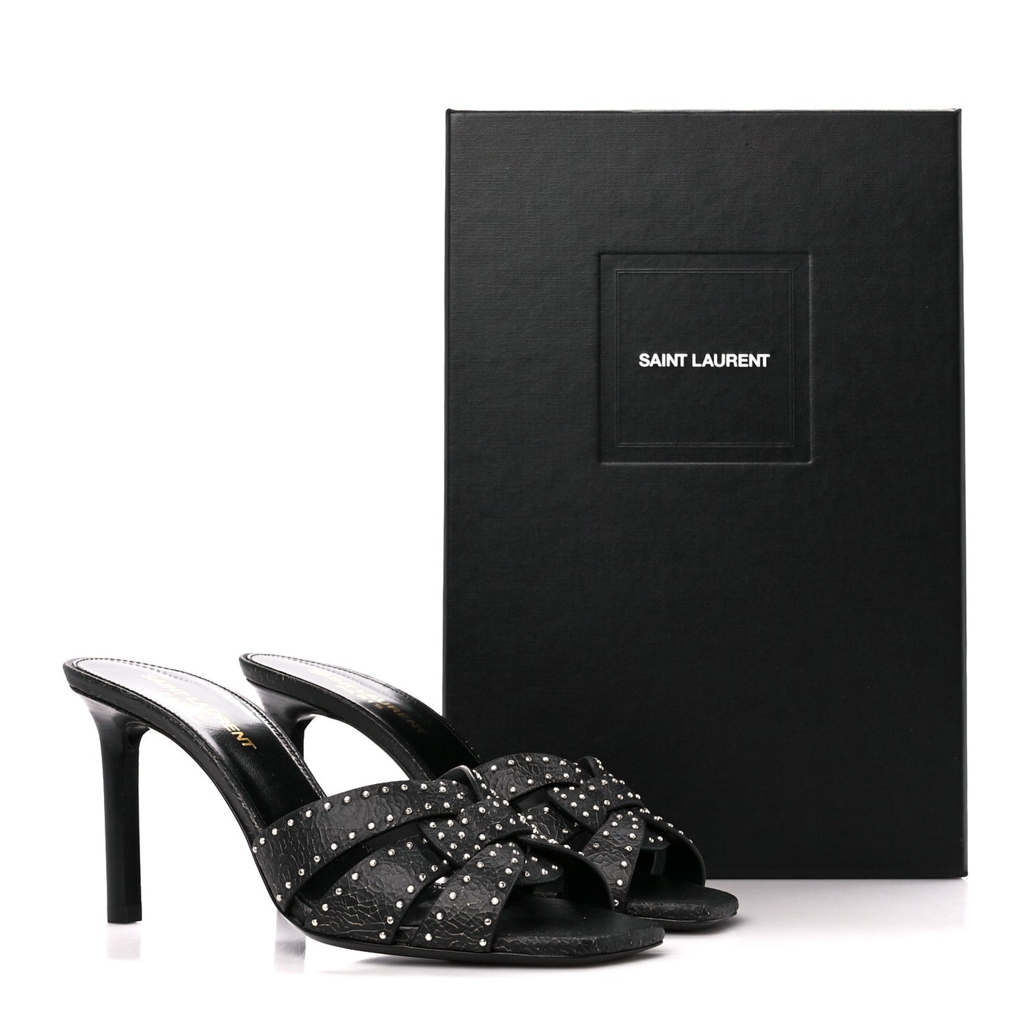 Smart Crack Studded Tribute Slide 85 Mules 37 Black