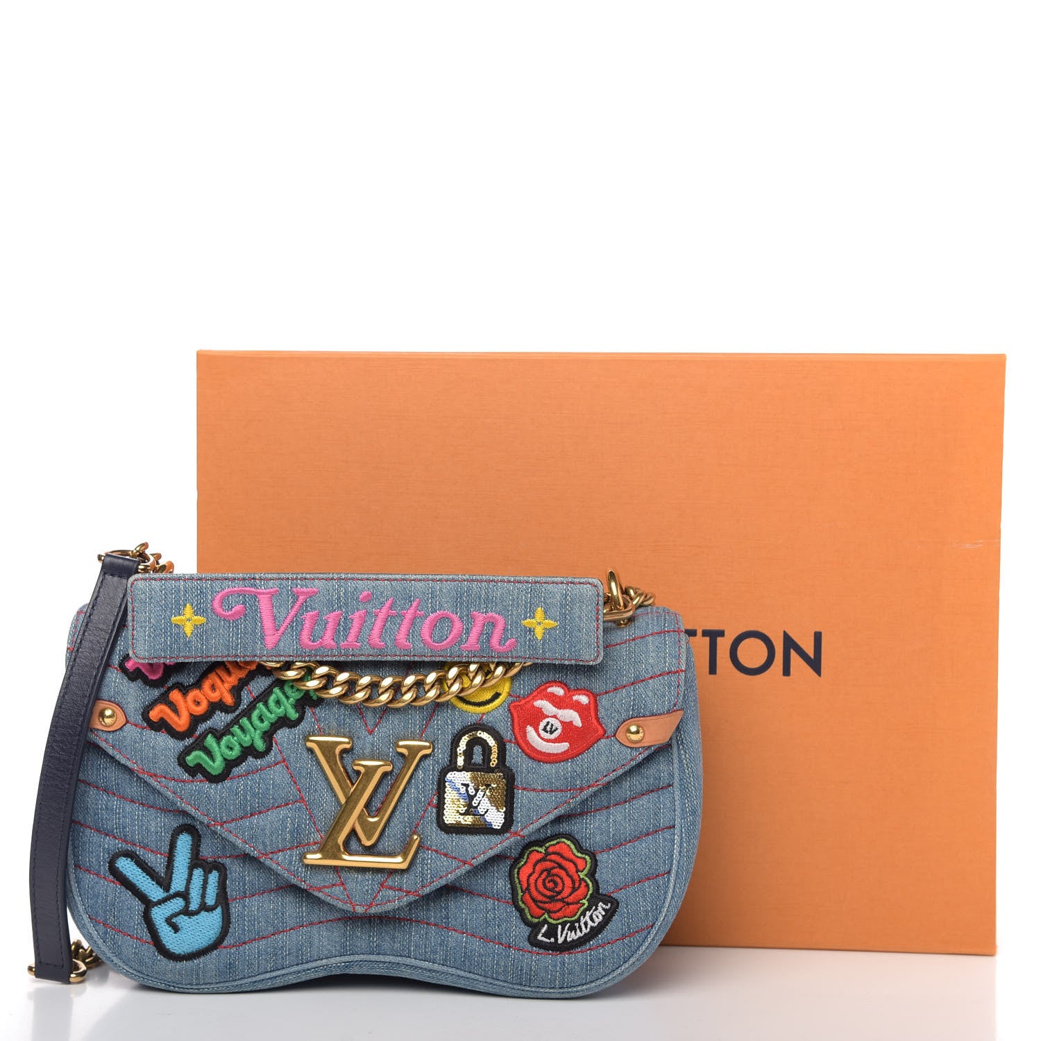Louis Vuitton Denim New Wave Chain MM Blue 12 of 12