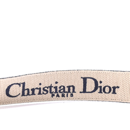 Christian Dior Canvas Embroidered Shoulder Strap Blue 3 of 5